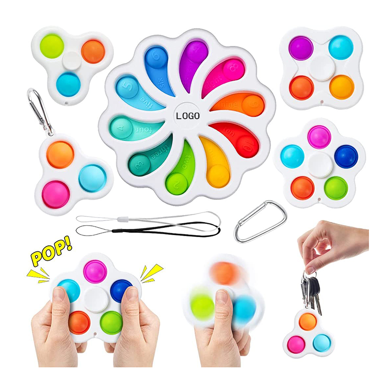 Silicone  Fidget  Simple Dimple Toy Keychain 