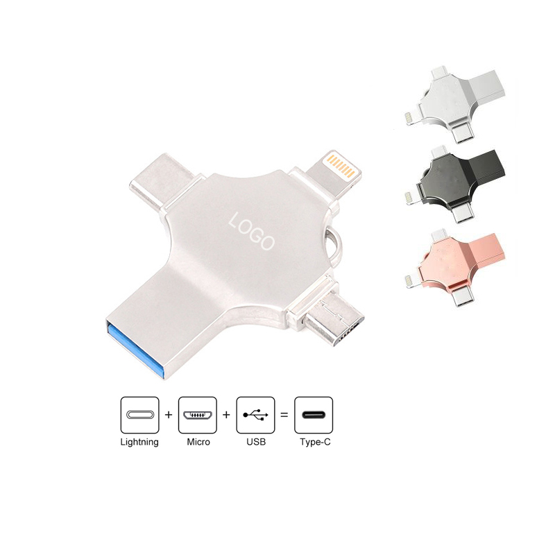 4 IN 1 Flash Drive 128GB W/ Phone External Storage