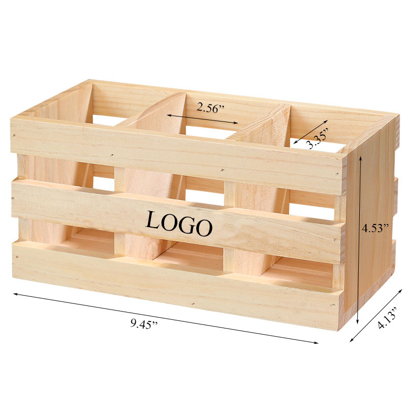 Hollowed out Wooden Desktop Organizer