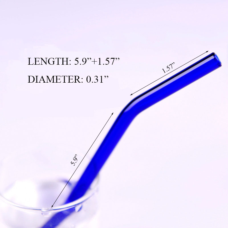 Transparent Bent Glass Drinking Straw