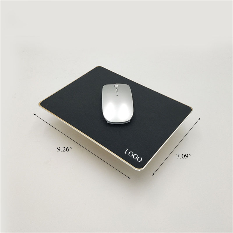 Aluminum alloy Mouse Pad with Leather surface