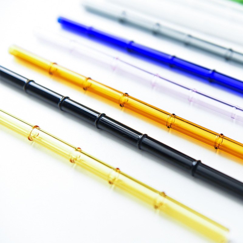Bamboo Style Glass Drinking Straw