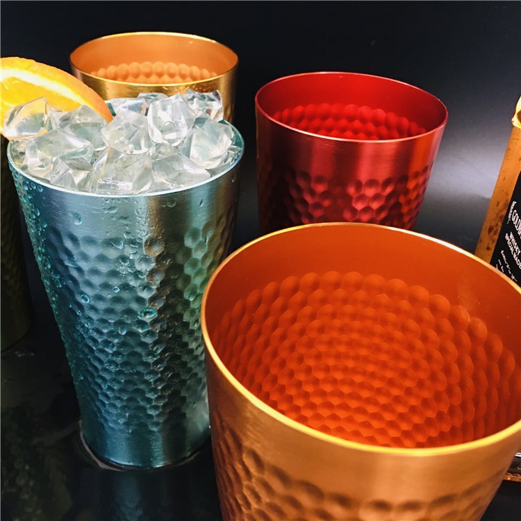 15oz Reusable Aluminum Hammered Cup