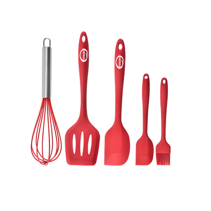 5-Piece Food-Safe Silicone Kitchen Utensil and Whisk Collection