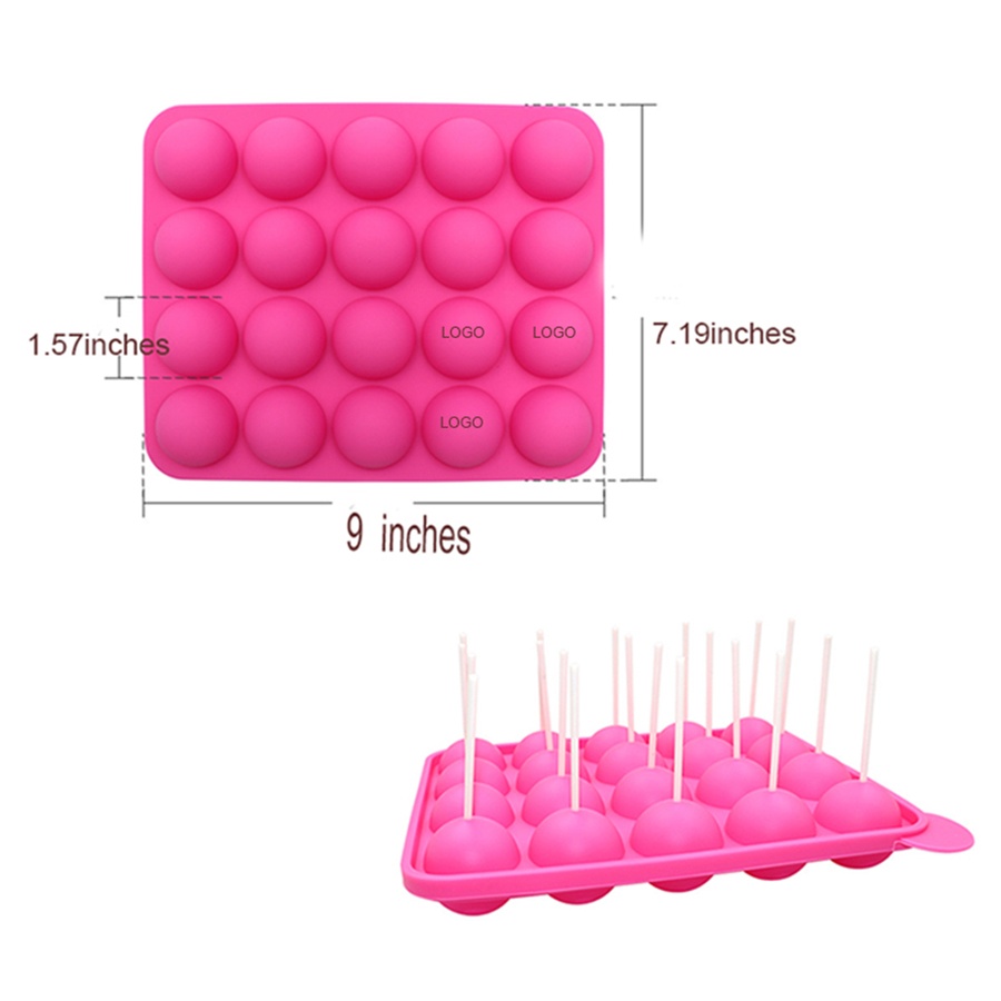 Professional 20-Cavity Round Treat Silicone Baking Set
